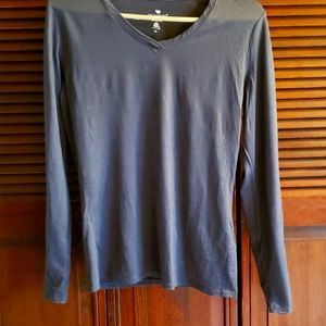 Segments.   Merino Wool long sleeve V neck T shirt.